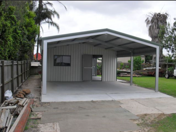Portable Shelter Prefabricated Metal Car Canopy Garage with Solid H-shape Steel Beam