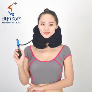 Inflatable neck brace support soft flannel cervical pillows supplier
