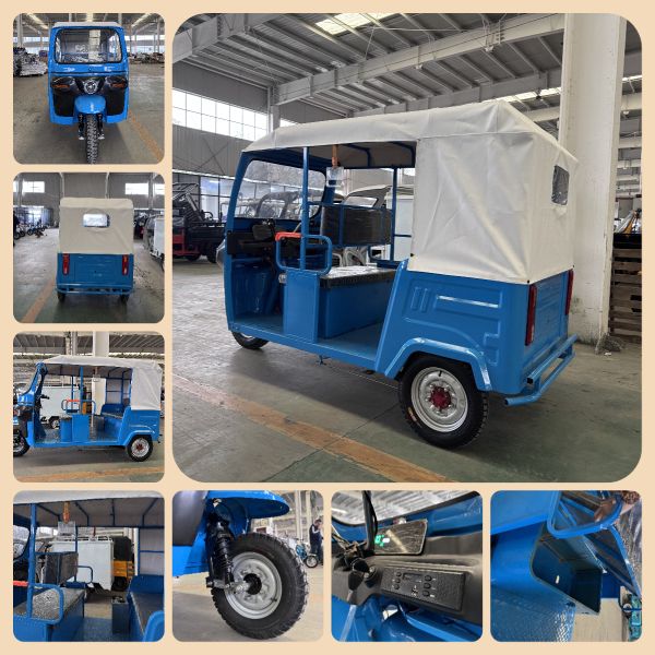 1.25Meter Double Row Electric E Tricycle Three Wheeler Tuk-Tuk 7 Passenger Capacity