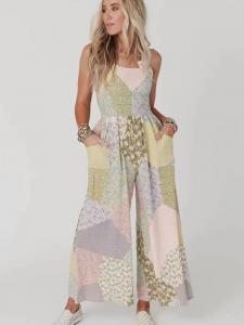 Quality V Neck Ruffle Cotton Romantic Floral Dresses Knee Length A Line wholesale
