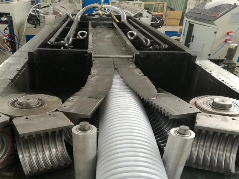 Plastic Single Corrugated Pipe Extruder Machine / PP PE PA Single Wall Corrugated Pipe Line