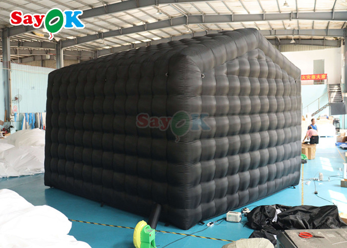 Black LED Music Bar Mobile Night Club Tent Commercial Inflatable Nightclub With Disco Light