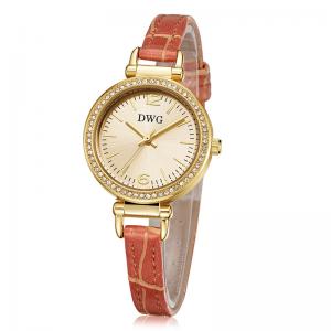 China Seiko Pc21s Leather Strap Quartz Watch Women'S Water Resistant Watches on sale