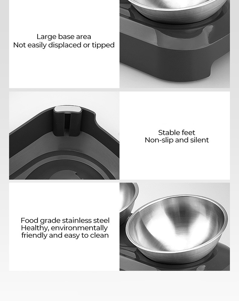 Pet Food Dog Feeder With Stainless Steel Bowl Raised Dog Bowls Non Spill Dog Bowl
