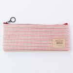 Custom Printed Logo Promotional Cotton Fabric Student Pencil Pouches With Zipper