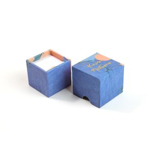 Stamping Custom Printed Jewellery Boxes Blue Cardboard Earring With Finger