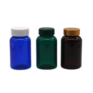 China Industrial 160ML PET Luxury Golden Cap Plastic Bottle for Fish Oil/Capsule/Pill/Honey on sale