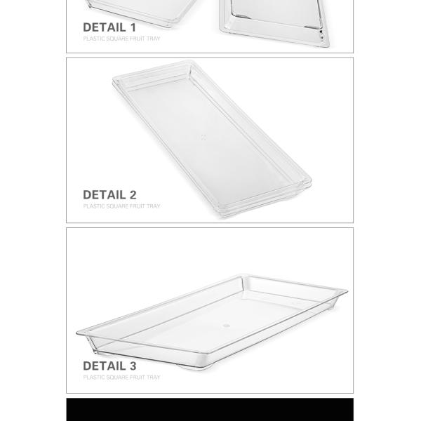 Factory direct reusable tableware square disposable party plates fruit serving tray