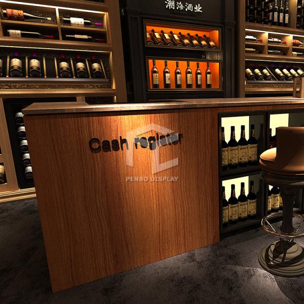 ODM Free Standing Wooden Wine Rack 20mm Thick MDF Optional Wine Store Display