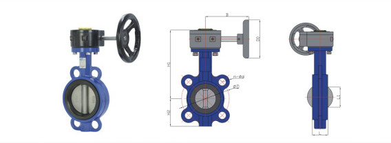 Worm Gear Operated Wafer Lug Type Butterfly Valve High Performence