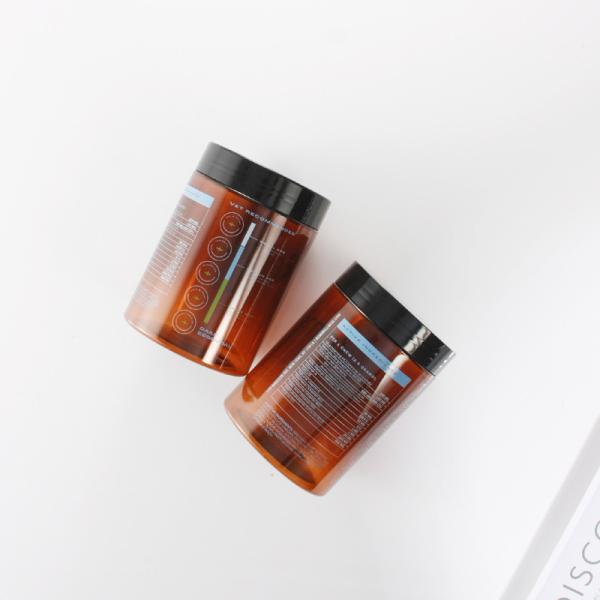 Custom Brown 300ml Hair Cream Clear Cosmetic Jars Food Grade