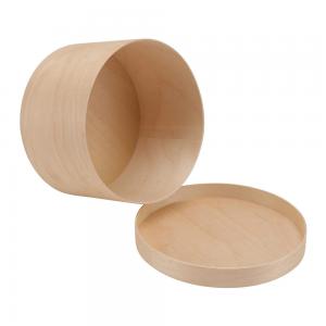 China OEM ODM Unfinished Round Wooden Storage Box With Lid Circular Wooden Box on sale
