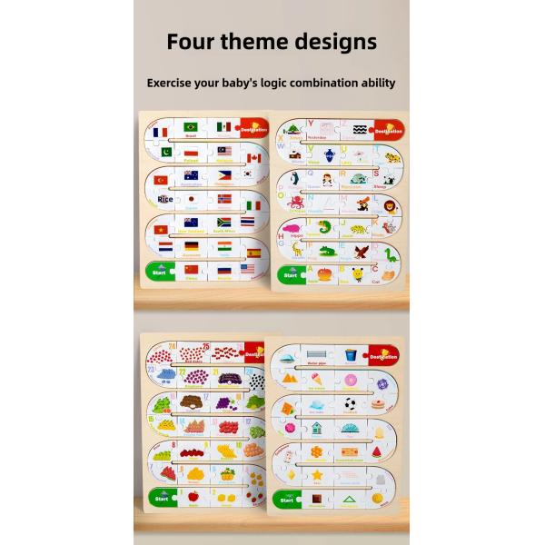 Wooden Alphabetic Puzzle Toy Early Childhood Enlightenment Logic Matching Puzzle Wooden Early Educational Puzzle Kids