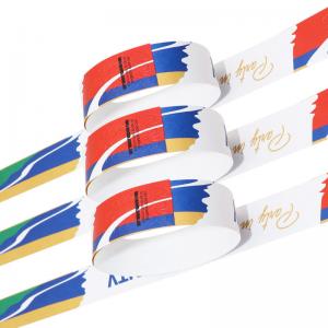 China Durable Colored Paper Wristbands For Events Synthetic White Red Blue Yellow on sale