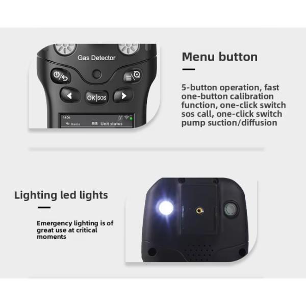 12 Hours Continuous Operation Portable Multi Gas Analyzer O2 0-30% Wireless Gas Detector