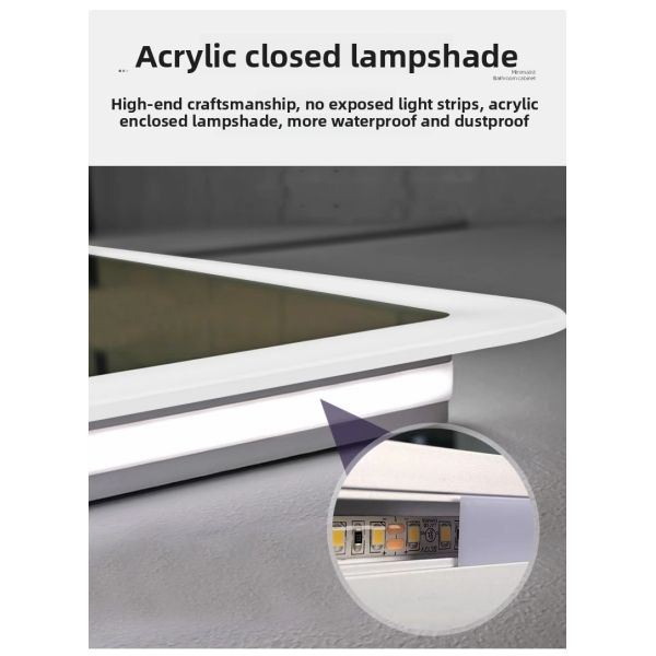 Smart Anti-Fog LED Wall Mount Vanity Mirror for Bathroom Decor Illuminated Makeup Mirror with Touch Sensor Switch