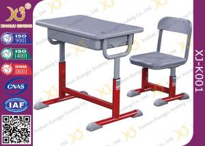 China Iron Structure Primary Student Kids School Table And Chairs With Non Slip Feet on sale
