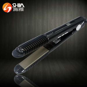 China professional 2 in 1 white black flat iron hair straightener and hair curler With LED/LCD display in china on sale