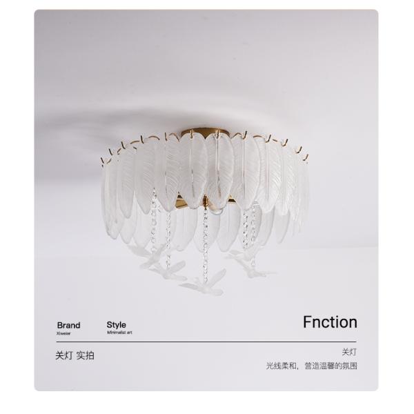 Creative Glass Feather Chandelier Modern Living Bedroom Kitchen Island Hanging（WH-CY-252）