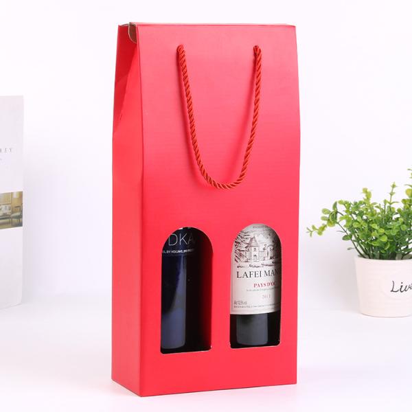Recyclable Cardboard Wine Boxes , 2 Bottle Wine Gift Box Well - Sealing
