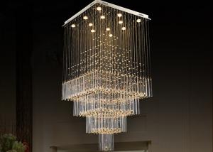 China 450*140*700mm Long Modern Crystal Pendant Light For Rotating Stair on sale