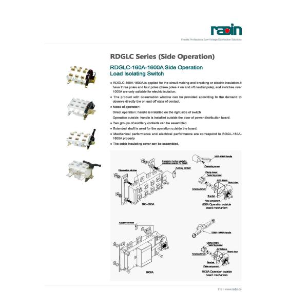 Un Grounded 3 Pole Isolator Switch , 400A Single Gl Throw -I n On Load Switch