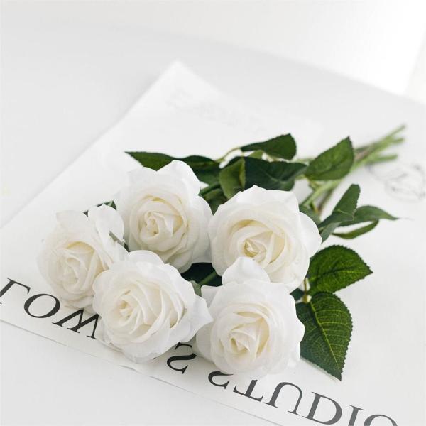 Odorless Moisturizing Rose Artificial Silk Flowers Real Touch