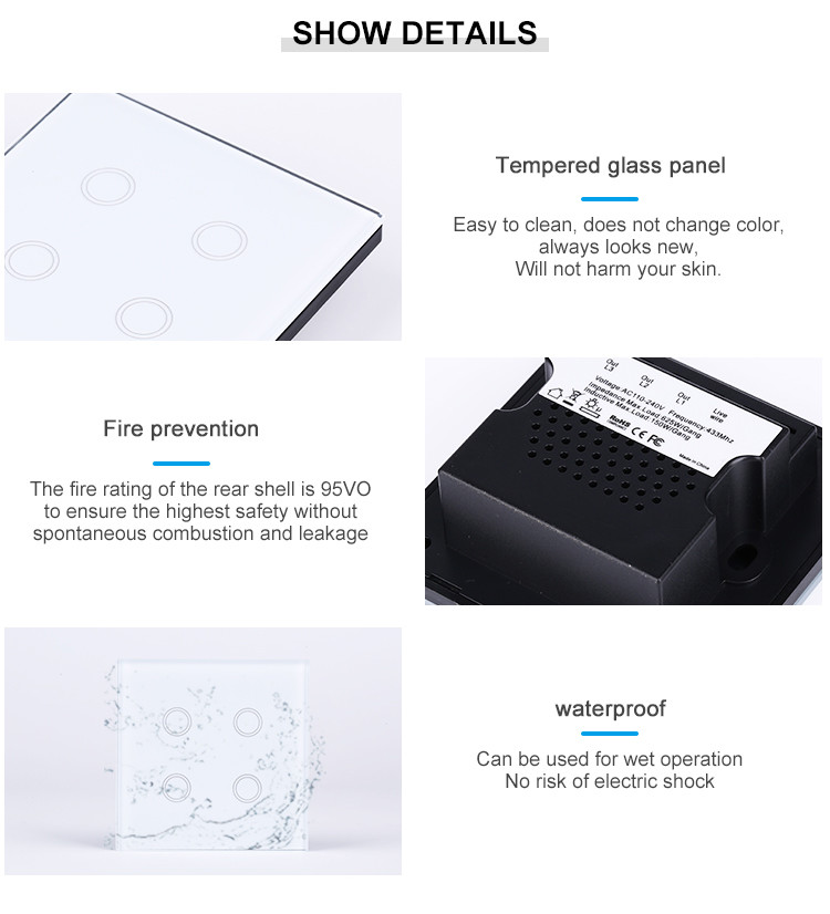 4 Gang Smart Light Switch Uk Smart Touch Wall Switch With Google&Alexa