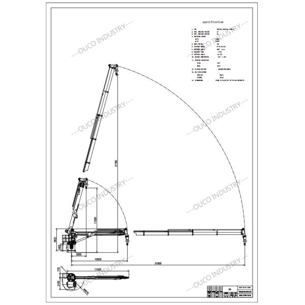 1T 30M Pedestal Telescopic Jib Crane IP56 Protect