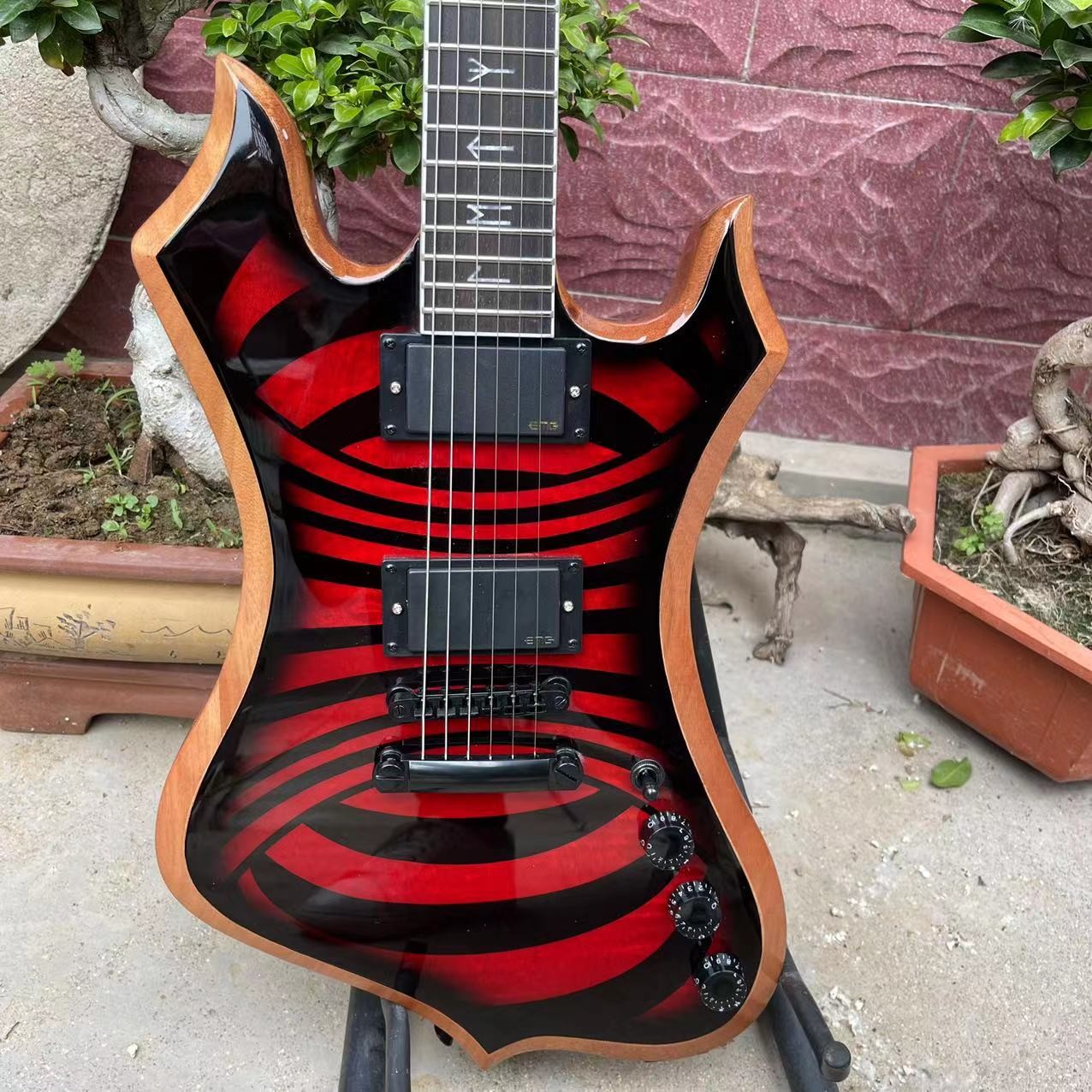 Custom Zakk Wylde Audio in Kinds Color Electric Guitar with Bound Ebony Fretboard Block Inlays