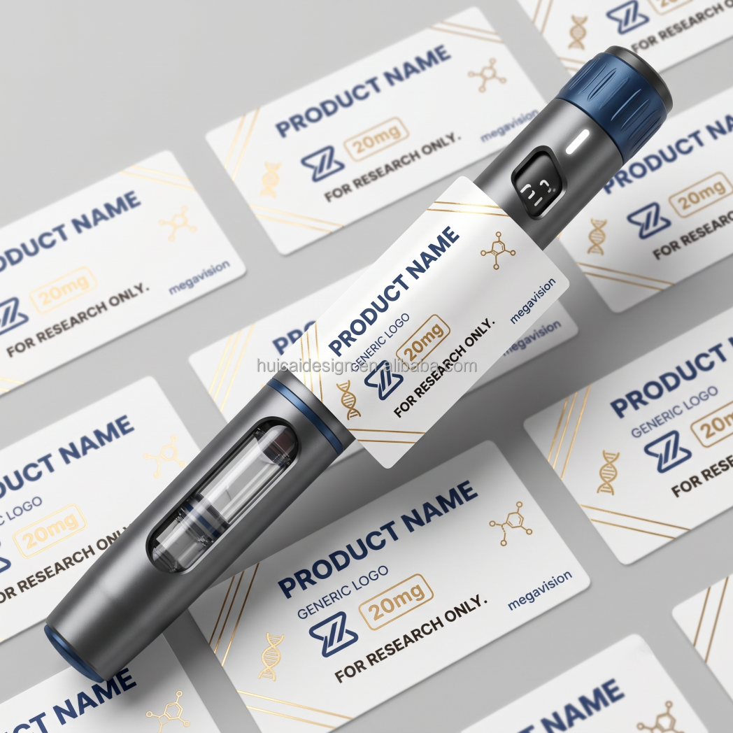 Your Design Peptide Bottle Labels Biotechnology Sample Bottles Small MOQ Factory Price Alcohol Resistant Waterproof