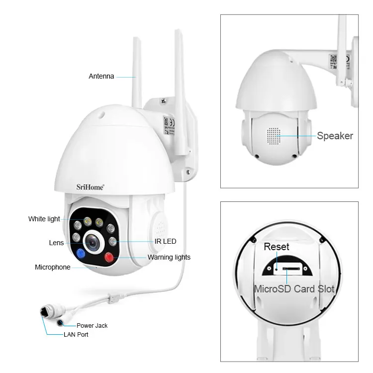 Security Camera System 3MP FHD Security Cameras Wireless Outdoor Night Vision Waterproof IP Network CCTV Wifi Camera