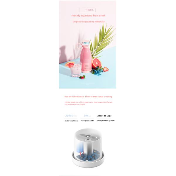 380ml Magnetic Wireless Portable Mini Fruit Juicer New Design Food Grade Material Rechargeable Electric Juicers