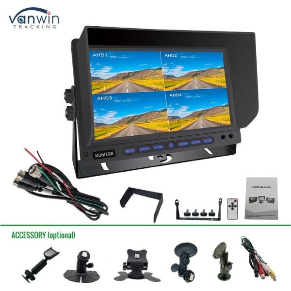Car Monitor 7 Inch VGA Output CCTV Auto-Compatible Security Surveillance Screen With Sun Hat With U Stand