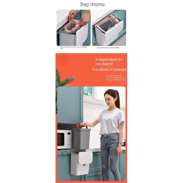 Home Cabinet Door Toilet Bathroom Living Room Kitchen Hanging Creative Sanitary Bucket Wastebasket Slide Wall Hanging Trash Can