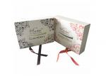 Ribbon Folding Cardboard Box 30 * 20 * 7cm Handmade Insert For Baby Clothing