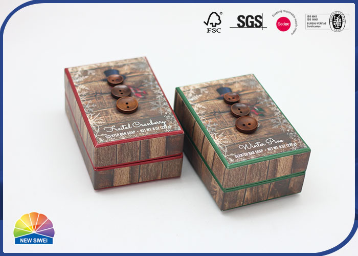 Quality Snow Man Soap Rigid Shoulder Box With Button Matte Lamination wholesale