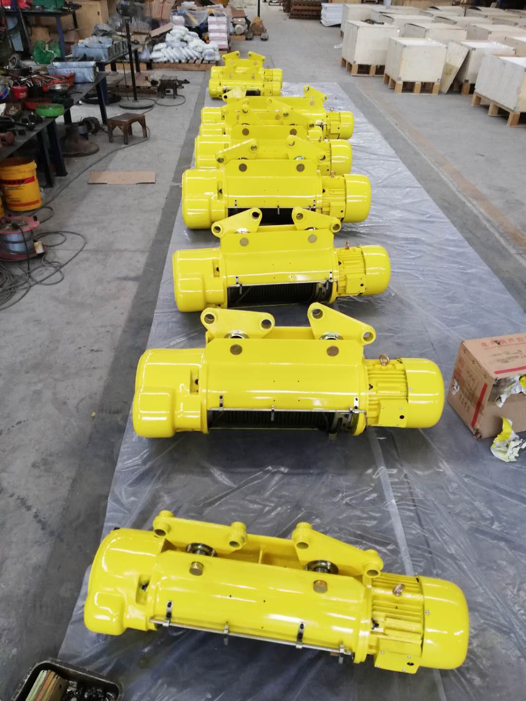 Wire Rope Electric Lifting Hoist Single Girder / Double Girder 220v - 440v Yellow Color