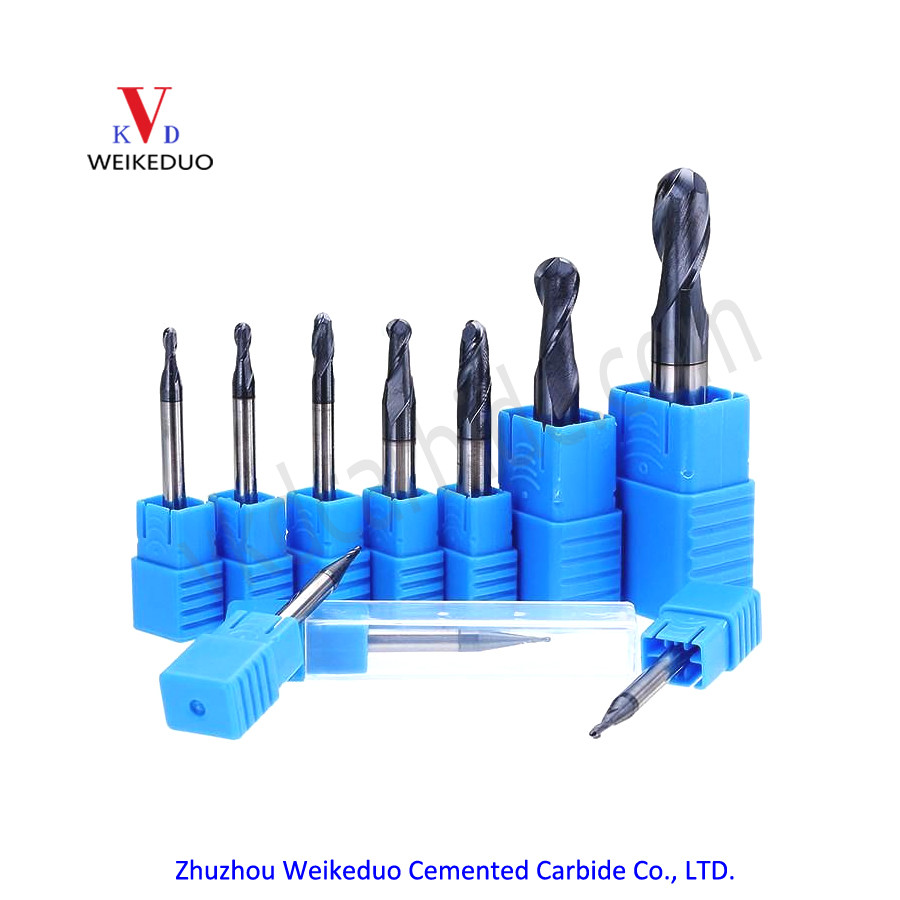 Solid carbide ball nose end mill 2/3/4/6 flutes, Coating (Optional) R0.15-10MM complete