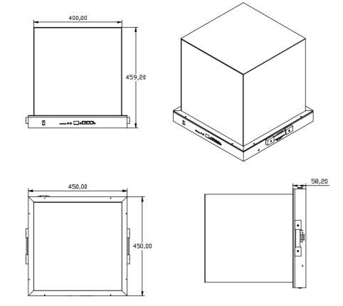 Cube Design Indoor Lighting Shopping Mall Decoration Pixel Lights AC220V Supply