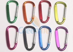 Quality Promotional Aluminum Carabiner Clips , Silver Pole Personalized Carabiner Keychain wholesale