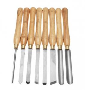 Quality Brushed Stainless Steel Carbide Tip Wood Lathe Tools Chisel Set With Wood Handle wholesale