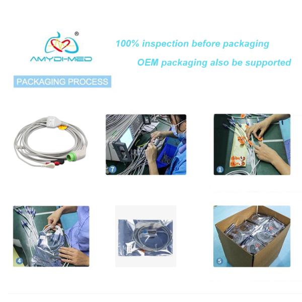Reusable SpO2 Sensor with Round-6 Pin and TPU Material for ECG Cable with 2.4M Cable Length