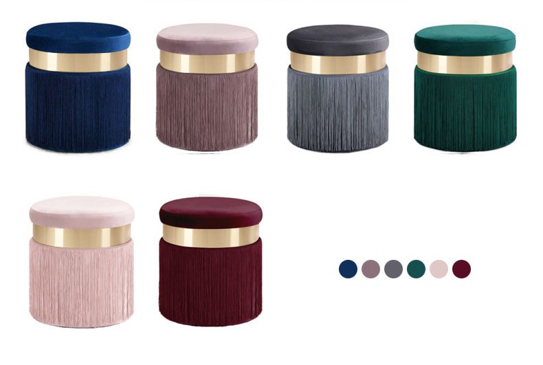 Velvet Seat Metal Counter Bar Stools Chair for Coffee Shop and Living Room Function
