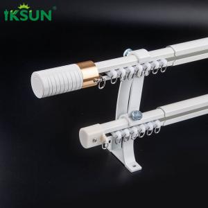China 6.2 - 11.5ft Aluminum Tension Curtain Rod Double Telescopic 28mm Pipe Drapery Rod on sale