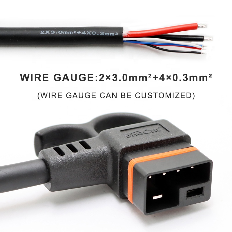 40A Electric Vehicle Charging Connector 2+4 Pin Male And Female Plug Connector