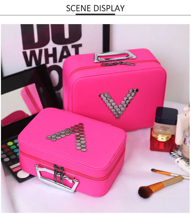 Mirror Ladies Cosmetics Storage PU Makeup Bag Case