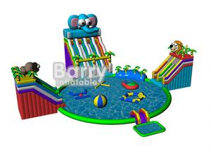 Quality Summer kids play park games , elephant inflatable water park with CE,EN14960 wholesale