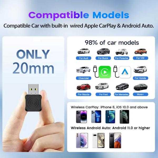 Online Upgrade Massive Apps Mini Fast Transfer Wireless Adapter Carplay Dongle Ai Box CarlinK Kit Usb Carplay Adapter