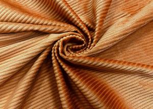 Quality Polyester Corduroy Upholstery Fabric Ochre Color Fashionable 230GSM Weight wholesale